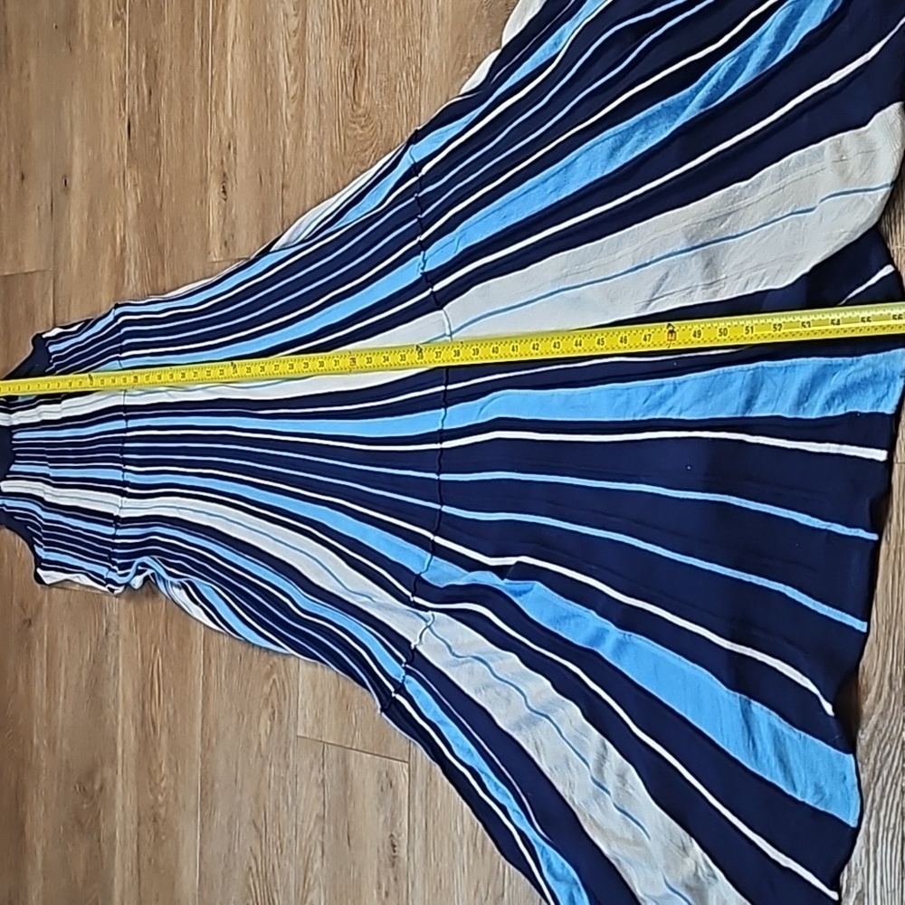 Maeve Navy and Light Blue Striped Maxi Dress - Picture 14 of 16